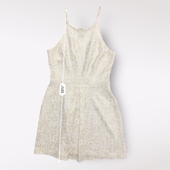 Aqua Gold Batik Patterned Mini Short Dress Size S White Party Holiday - Picture 3 of 7